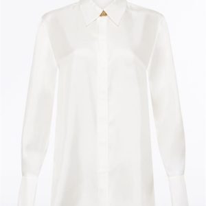 White Silk Twill Altura Relaxed Shirt